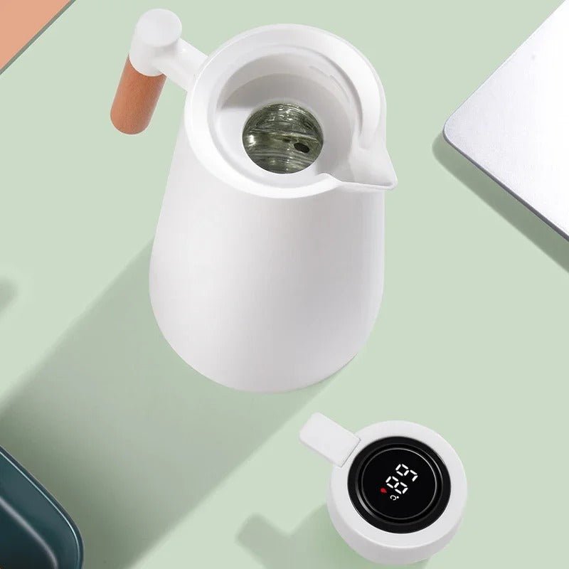 温度表示付き保温ポット – 現代的な快適さと簡単な使用