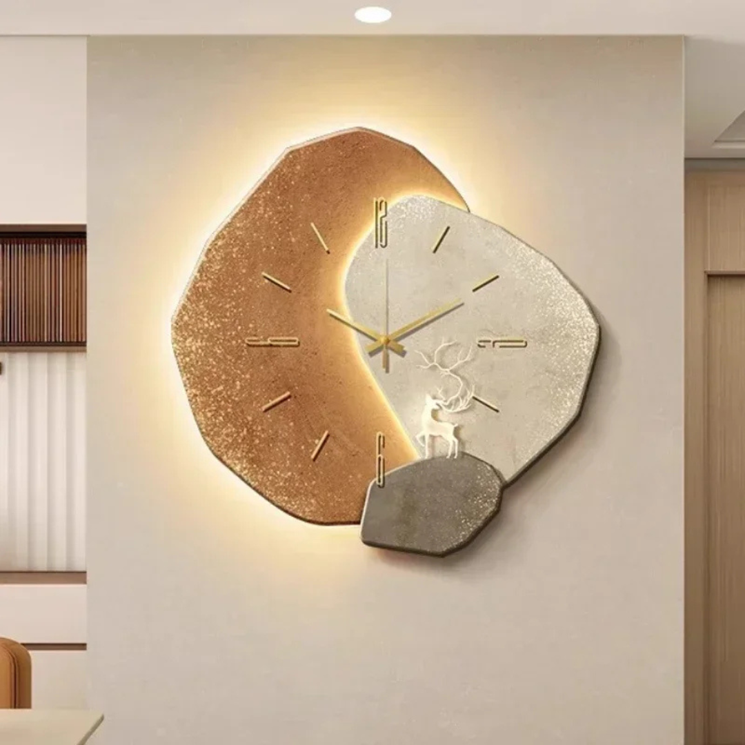 Large Wall Clock – Modern Design and Ambient LED Light