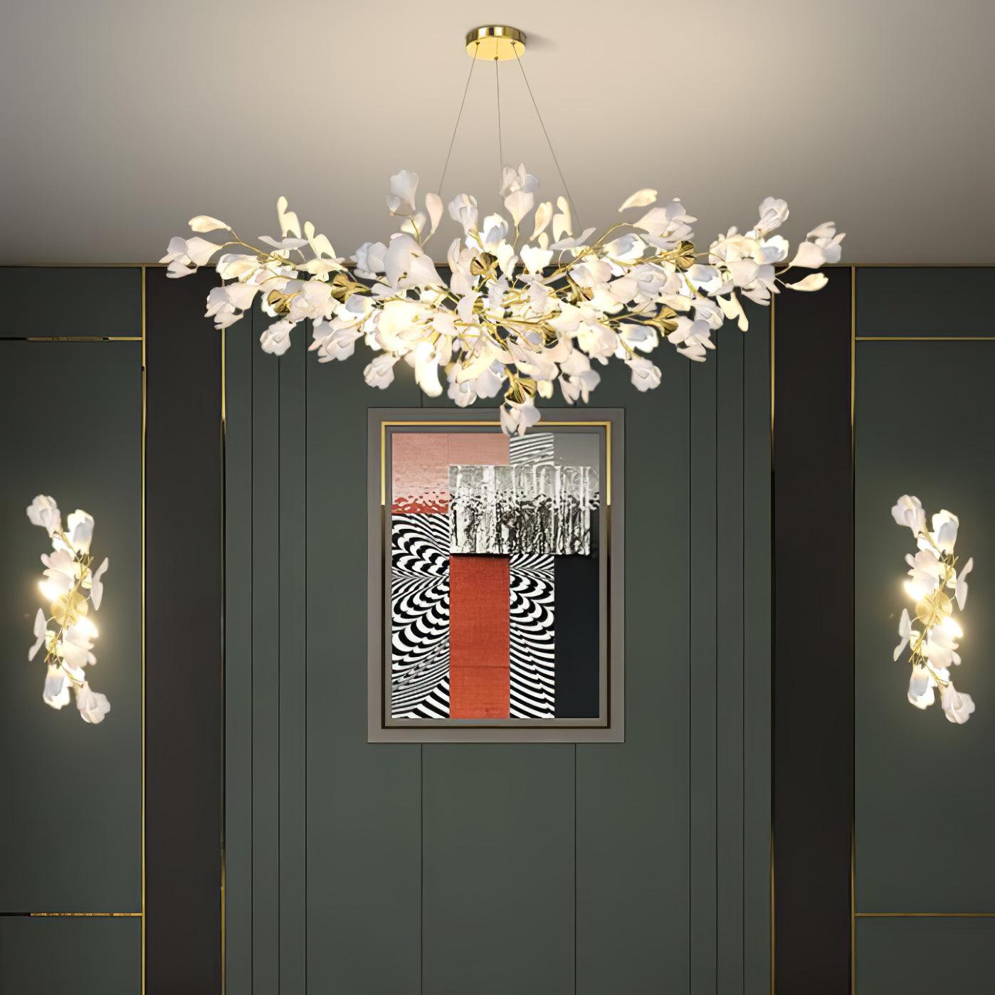 Floral wall lamp - Golden elegance & Soft light