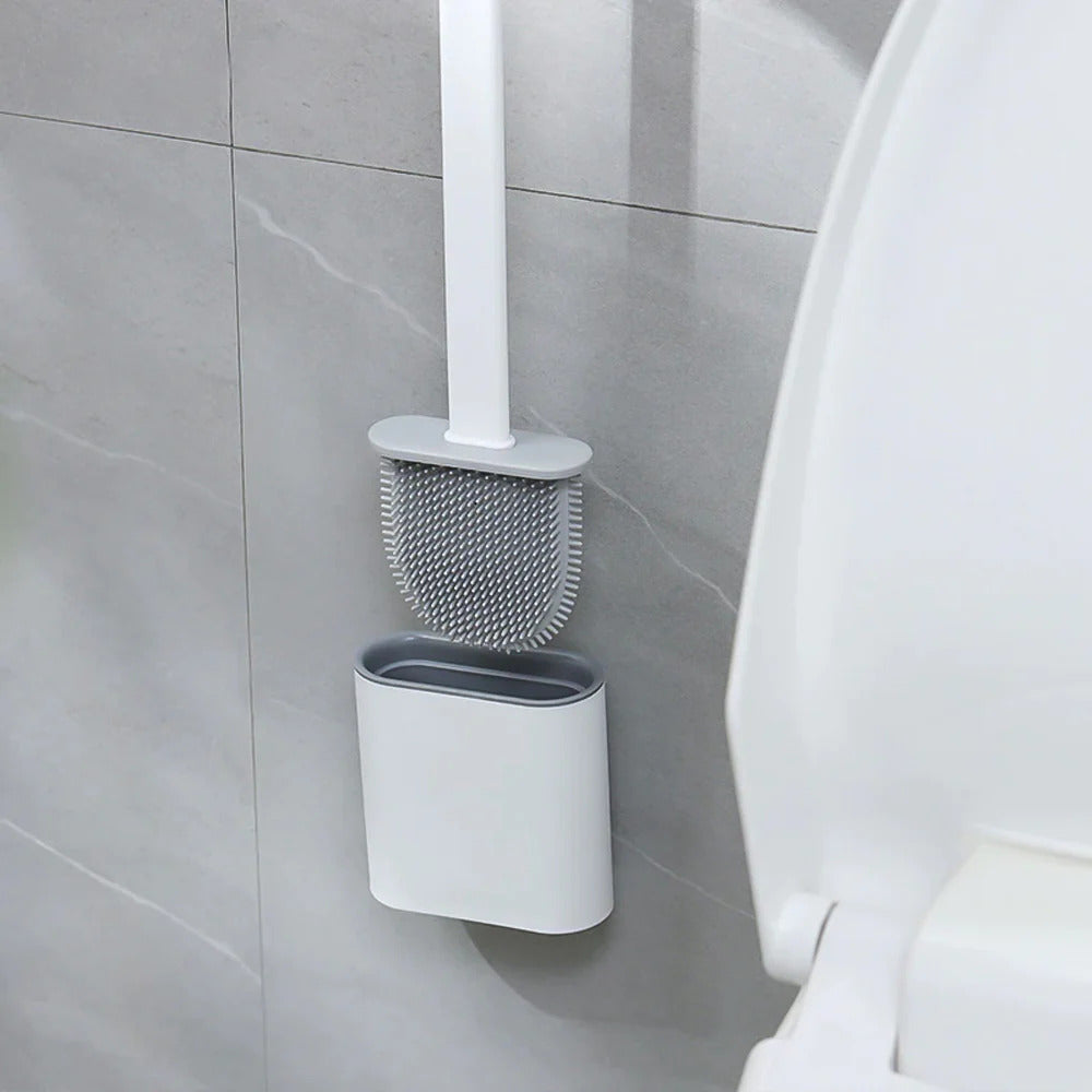 Escova de WC em Silicone Flexível – Design Durável e Antibacteriano