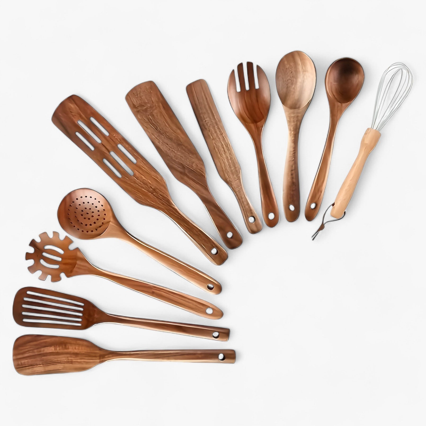 Set di Utensili da Cucina – Eleganza Naturale e Uso Quotidiano