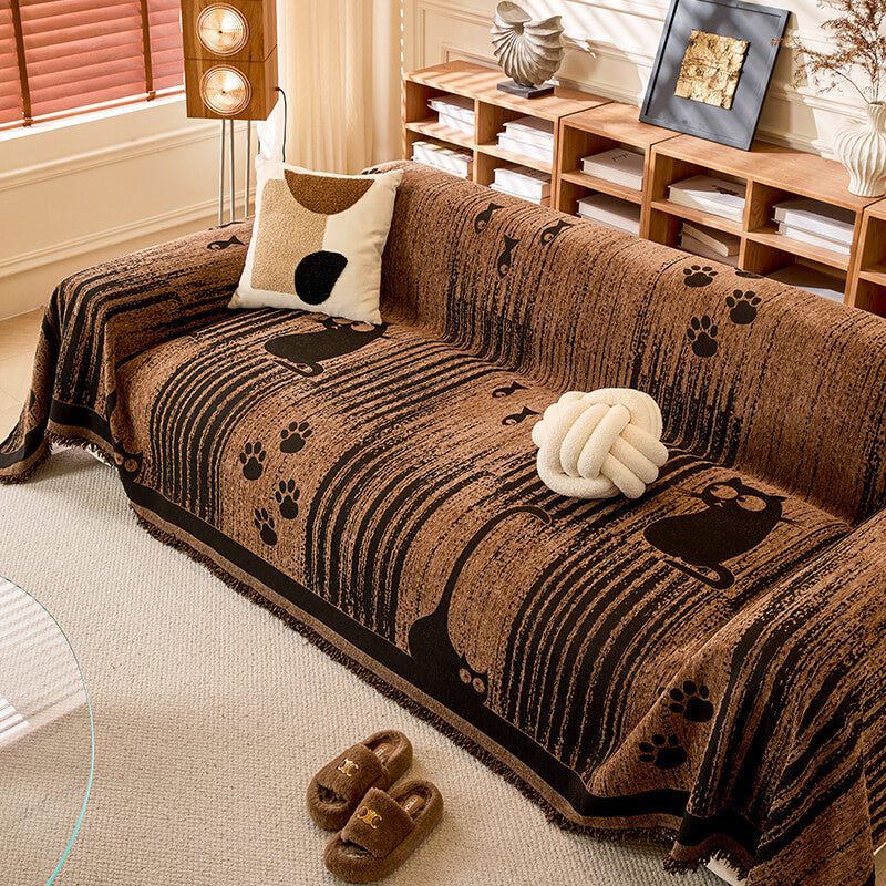 Antiskli sofaovertræk med pote mønster – Beskyttelse og komfort