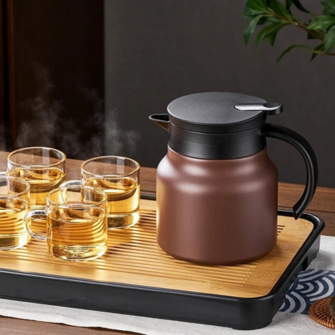 Théière Isotherme Avec Infuseur Intégré Et Revêtement Céramique – Saveurs Préservées Et Élégance Moderne