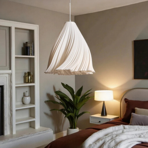 Wavy Fabric Ceiling Light – Chic and Airy Style