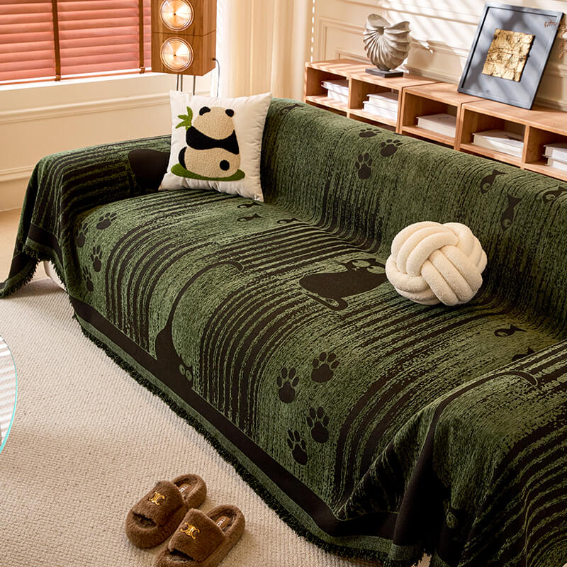 Antiskli sofaovertræk med pote mønster – Beskyttelse og komfort