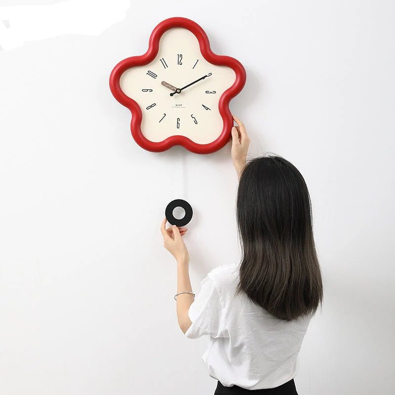 Orologio da Parete Pendolo Fiore 3D – Eleganza Decorativa e Stile Moderno 