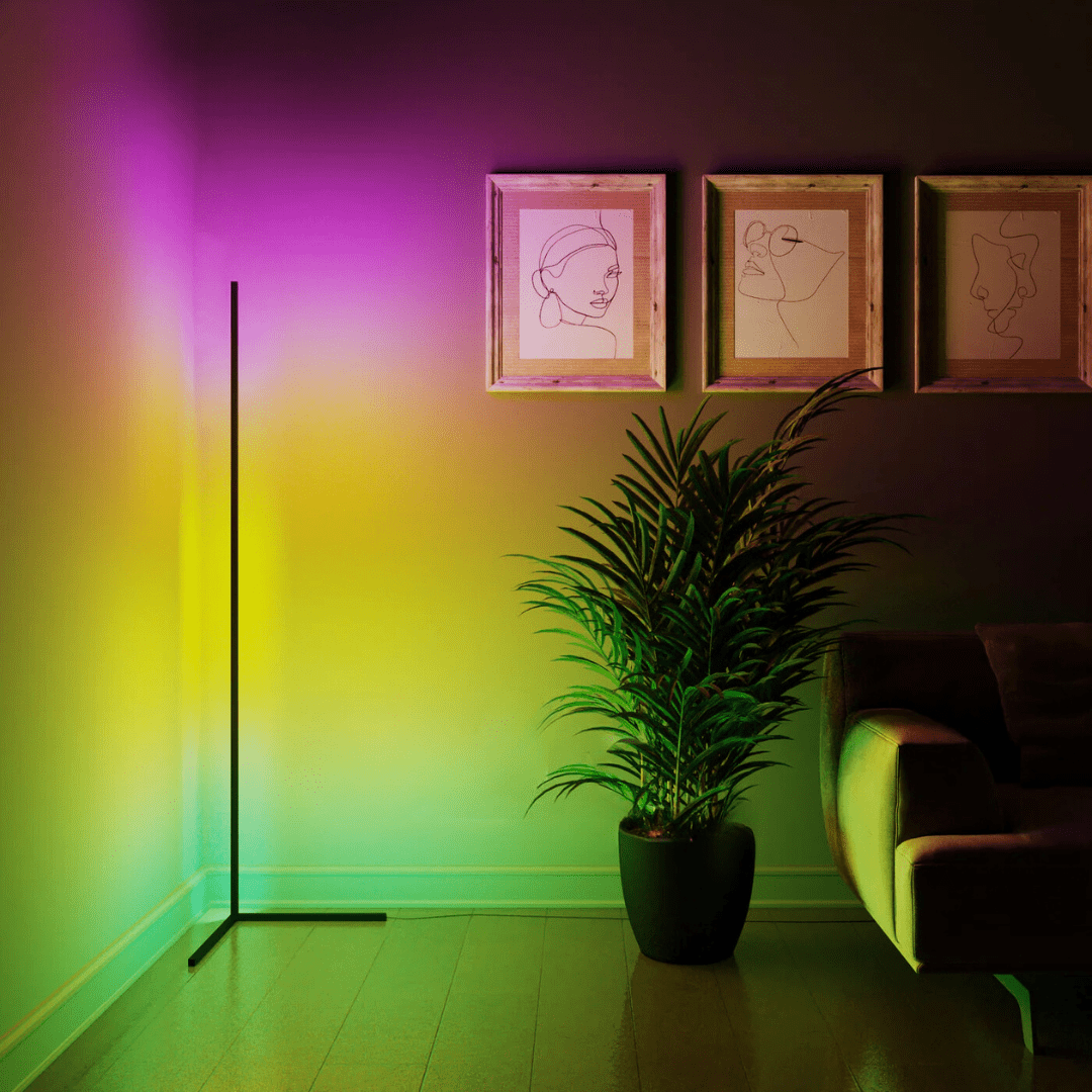 Lampe D’Ambiance D’Angle — Éclat Multicolore & Atmosphère Moderne