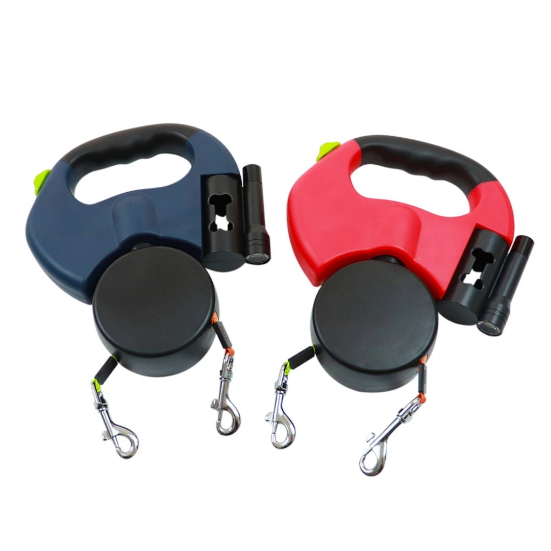 Låt Dubbel Återvinningsbar För Hundar – Med LED-lampa Och Påse Dispenser 