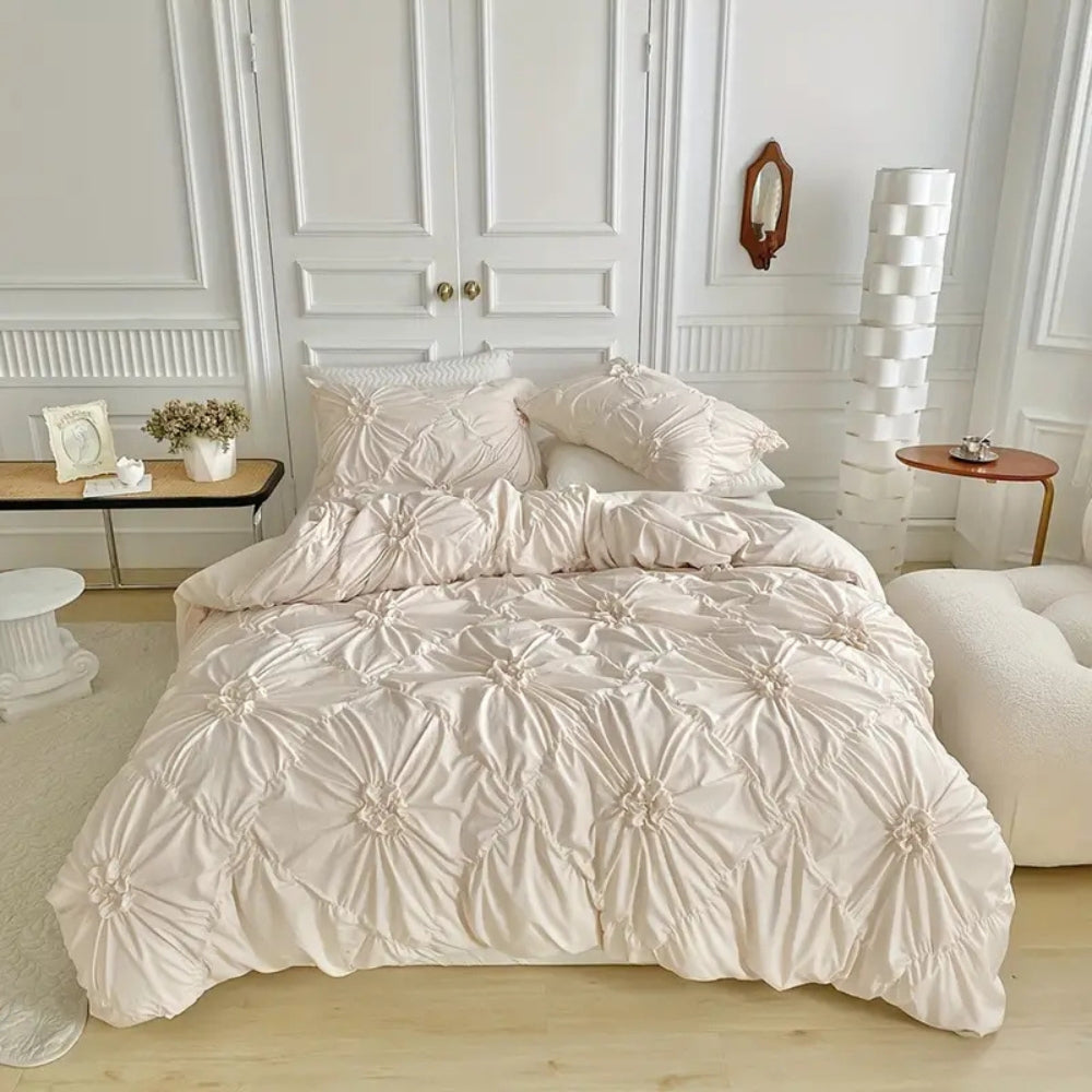 Floral Bed Set With Ruffled Details 