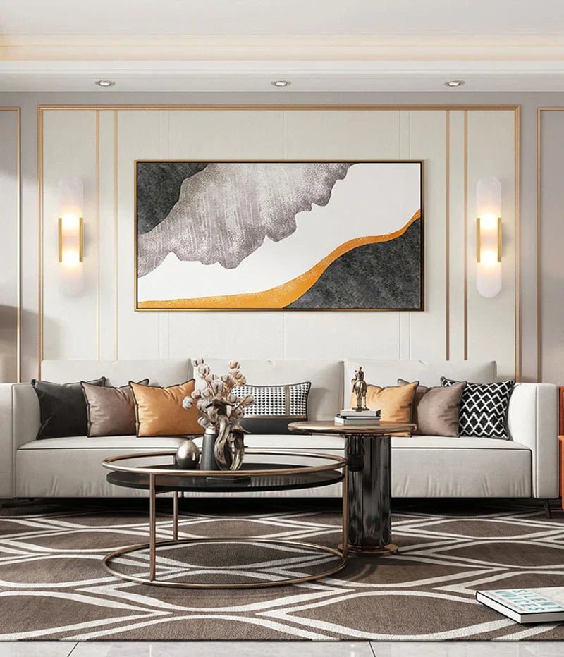 Aplique de Parede LED Preta e Dourada – Elegância Moderna e Design Chic 