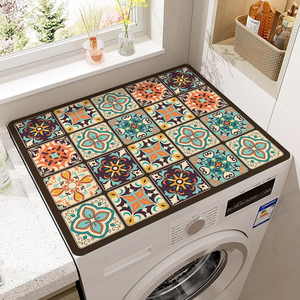 Decorative Protection For Washing Machine — Colorful And Waterproof Patterns 