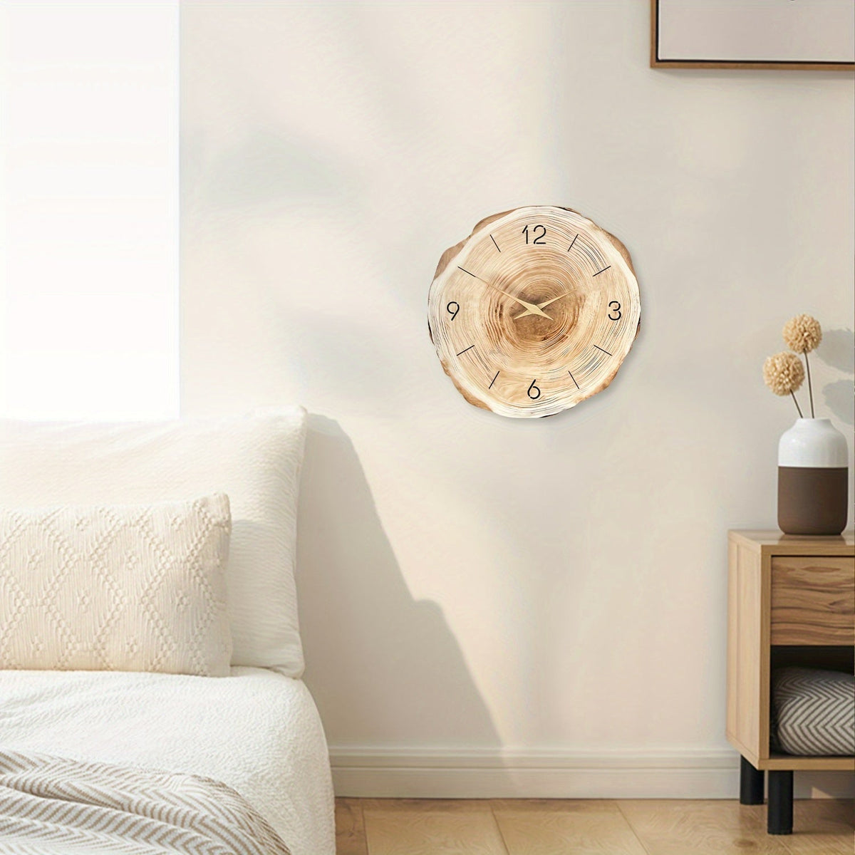 Ceas de perete silențios – Textură realistă și design elegant 