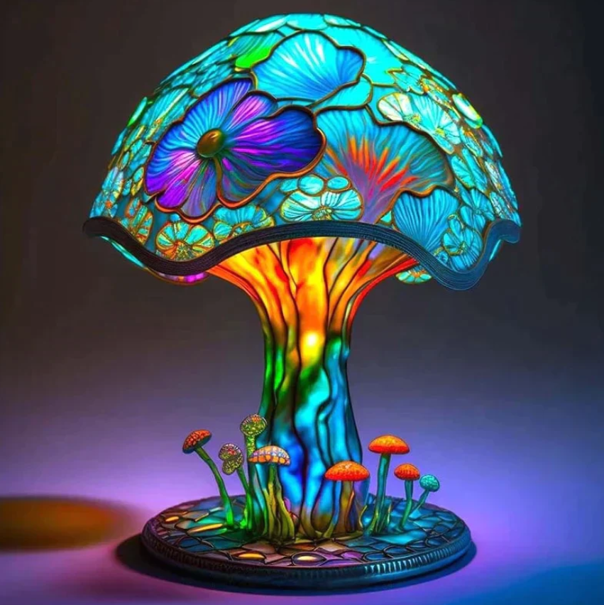 Upokojujúca vitrážová lampa – jemné svetlo a útulná atmosféra 