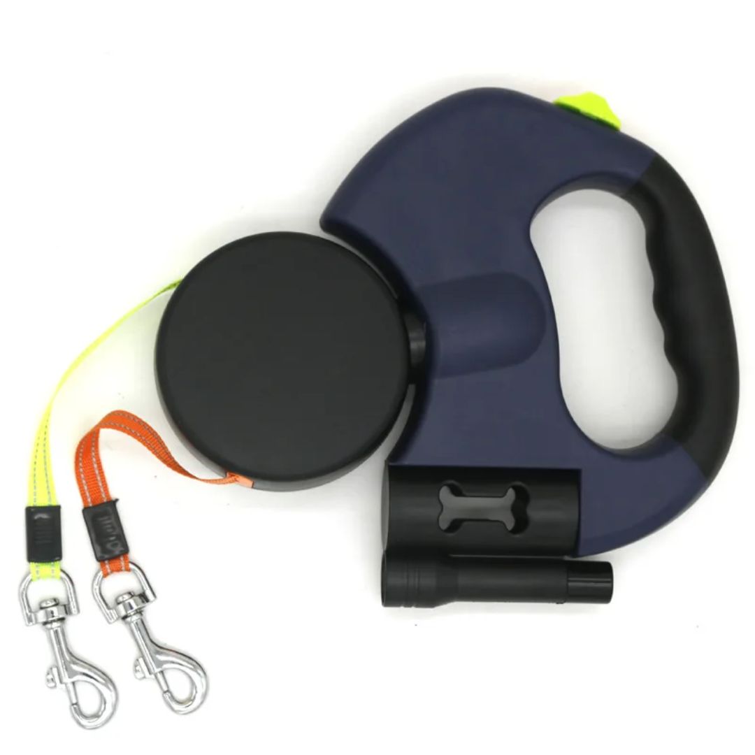 Låt Dubbel Återvinningsbar För Hundar – Med LED-lampa Och Påse Dispenser 