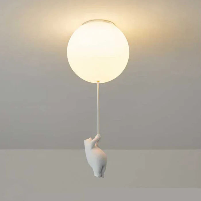Children's Ceiling Light — Hanging Bears with Glowing Balloons 