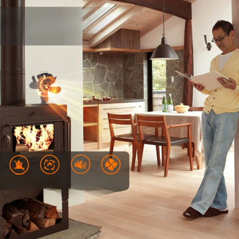 Wentylator kominkowy 5-łopatkowy — Optymalne rozprzestrzenianie ciepła 