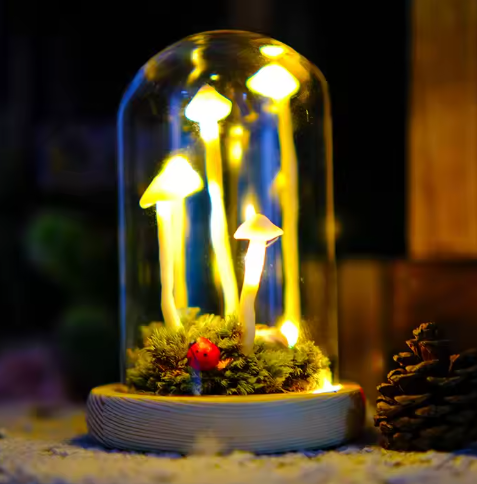 Kúzelná huba lampa – Dekoratívna mágia a nadčasová elegancia 