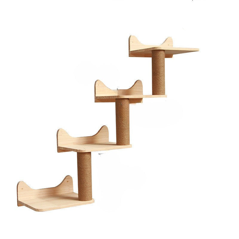 Wand-Kletterrahmen für Katzen mit hängender Plattform und Leiter 