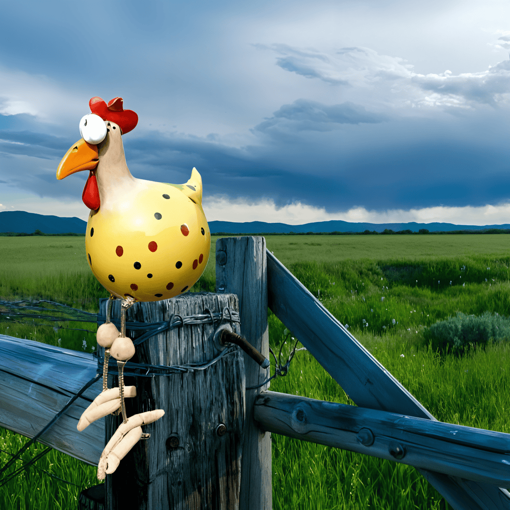 Big-Eyed Rooster Statue - Original Decoration & Fun Details