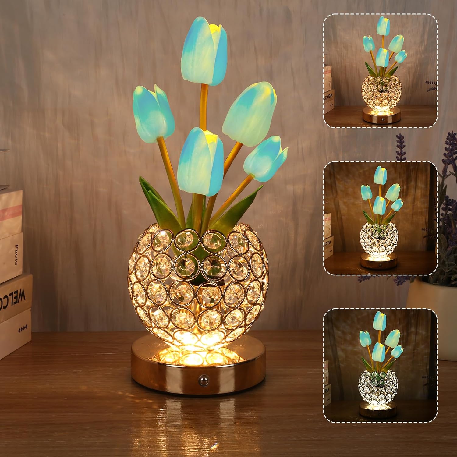 Dotyková nočná lampička – elegantný kryštálový lesk 