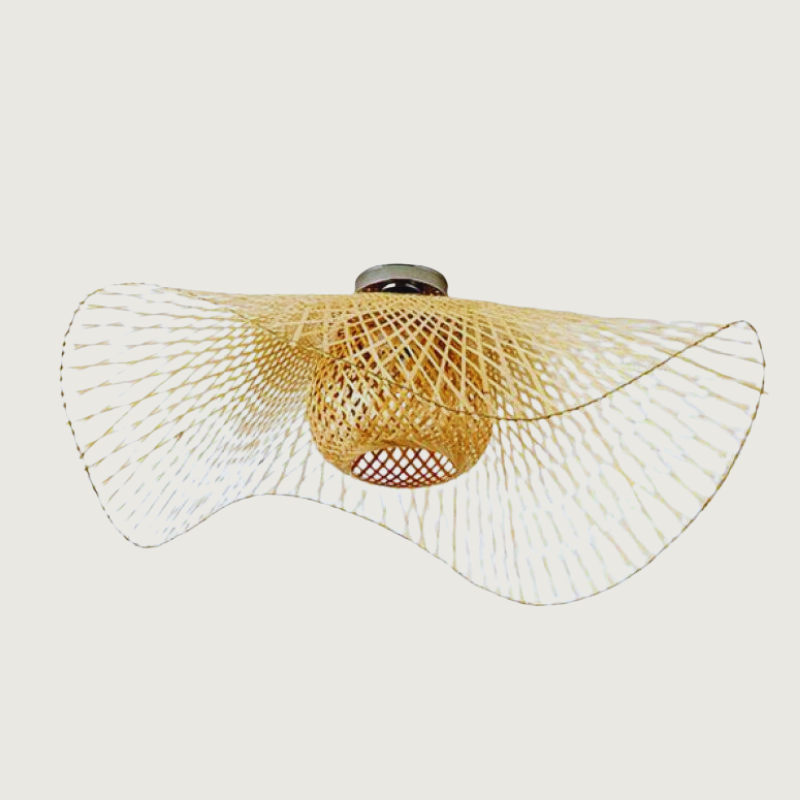 Závesná lampa z prútia v japonskom štýle – Príroda a pokoj 