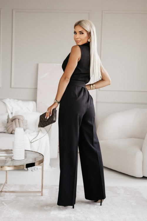 Natacha | Elegantní kombinéza – Křížový výstřih a zvýrazněný pas 