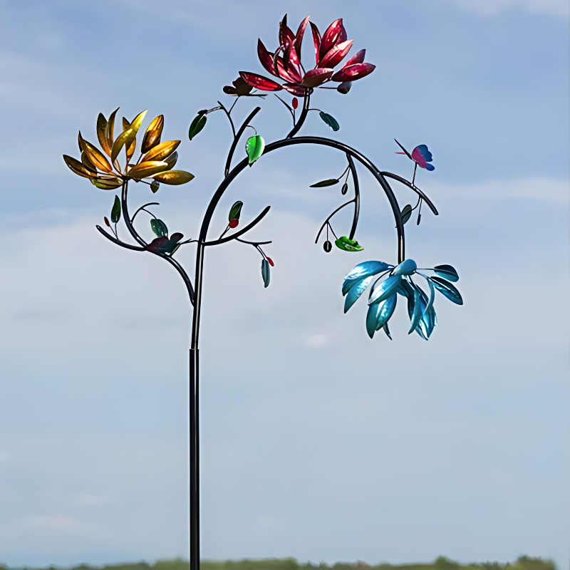 Garden Floral Windmill – Spinning and Colorful Decoration 