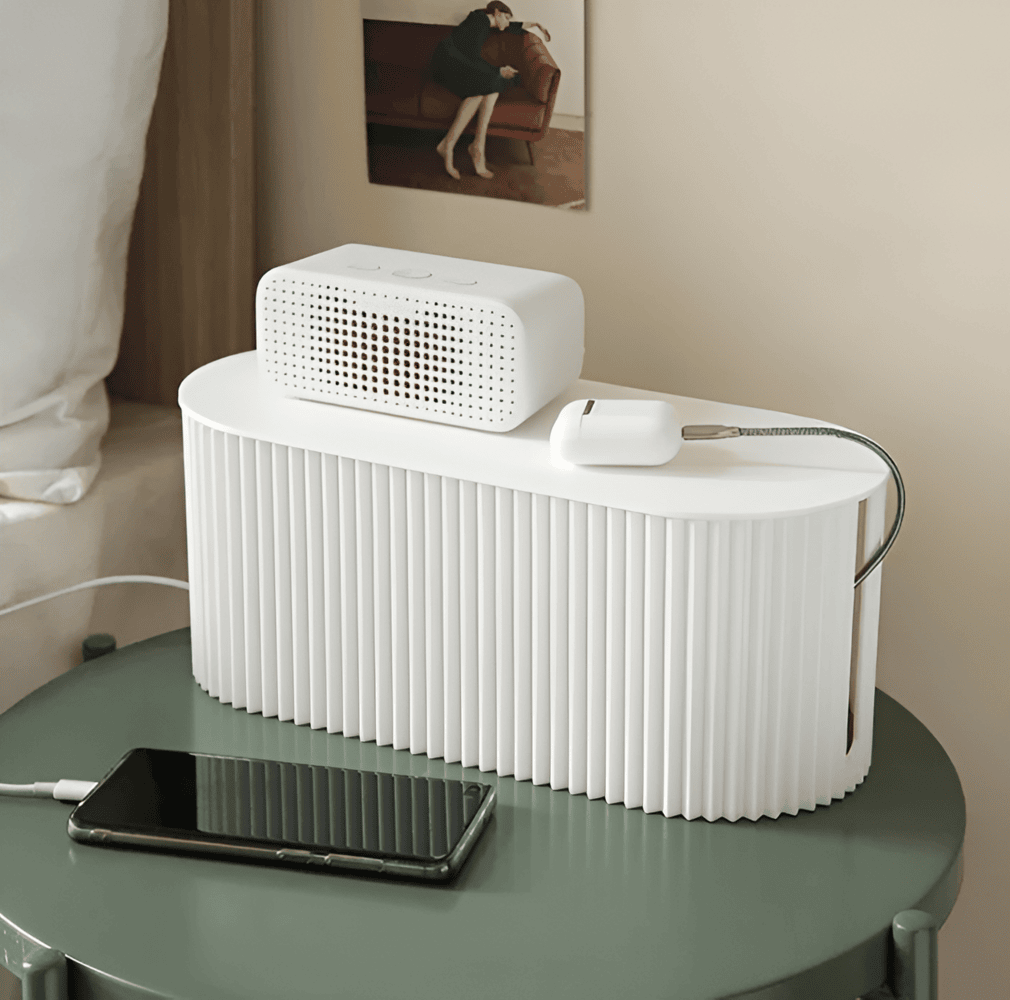 Minimalistisk kabelförvaringslåda - ren organisation och snygg design