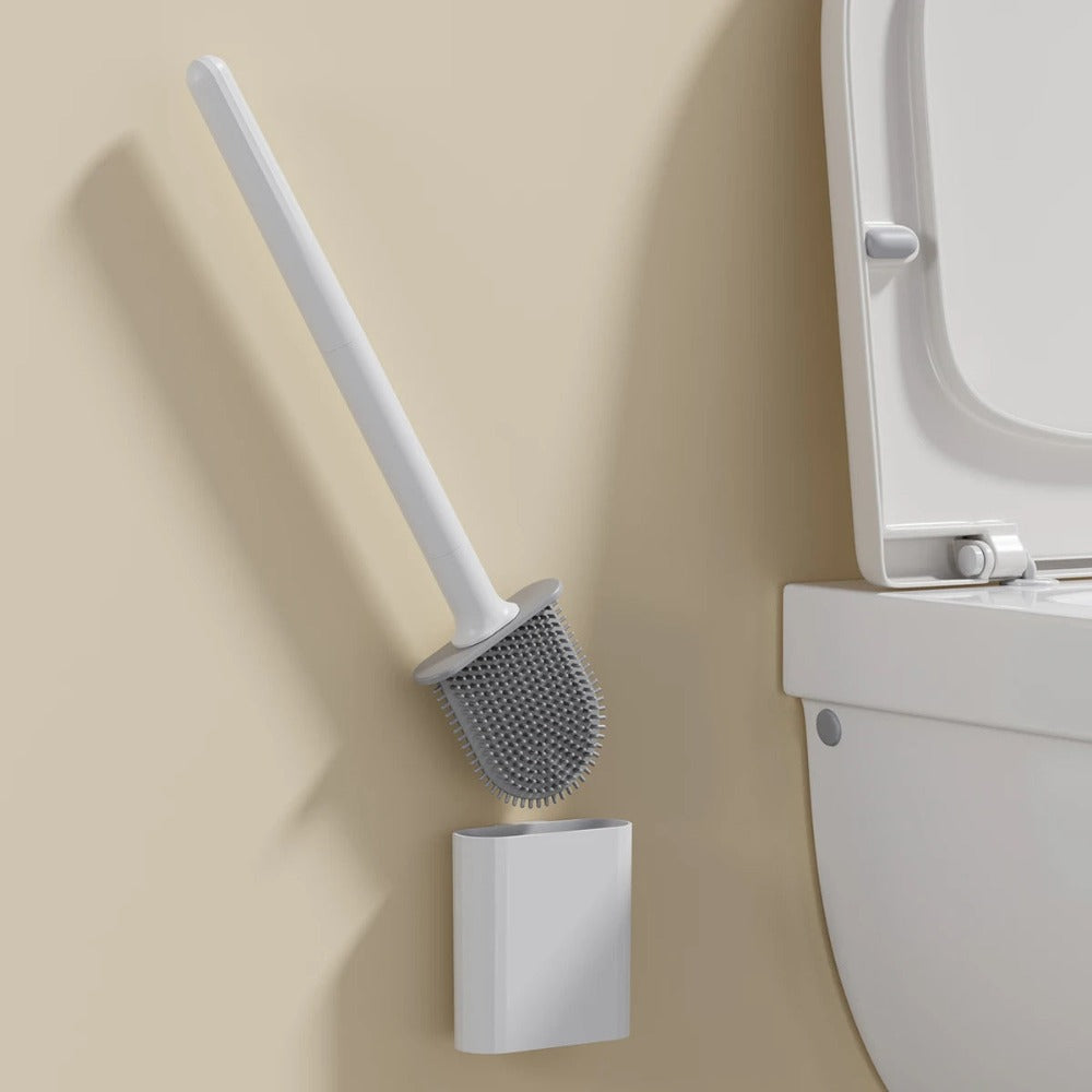 Escova de WC em Silicone Flexível – Design Durável e Antibacteriano 
