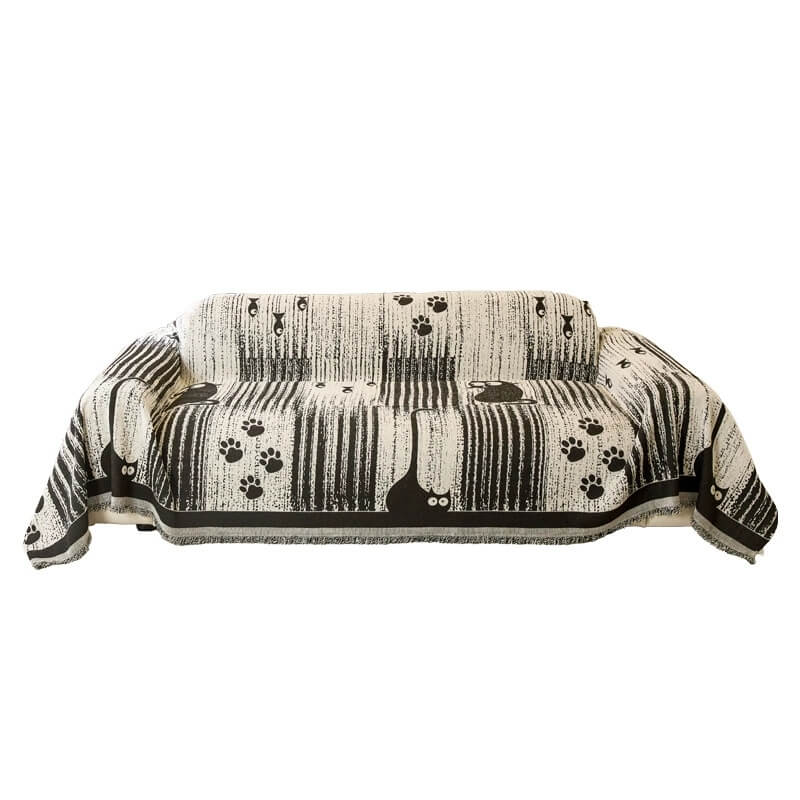 Non-slip Sofa Cover with Paw Print Pattern – Protection and Comfort 