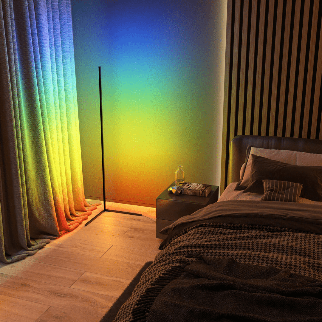Lampe D’Ambiance D’Angle — Éclat Multicolore & Atmosphère Moderne