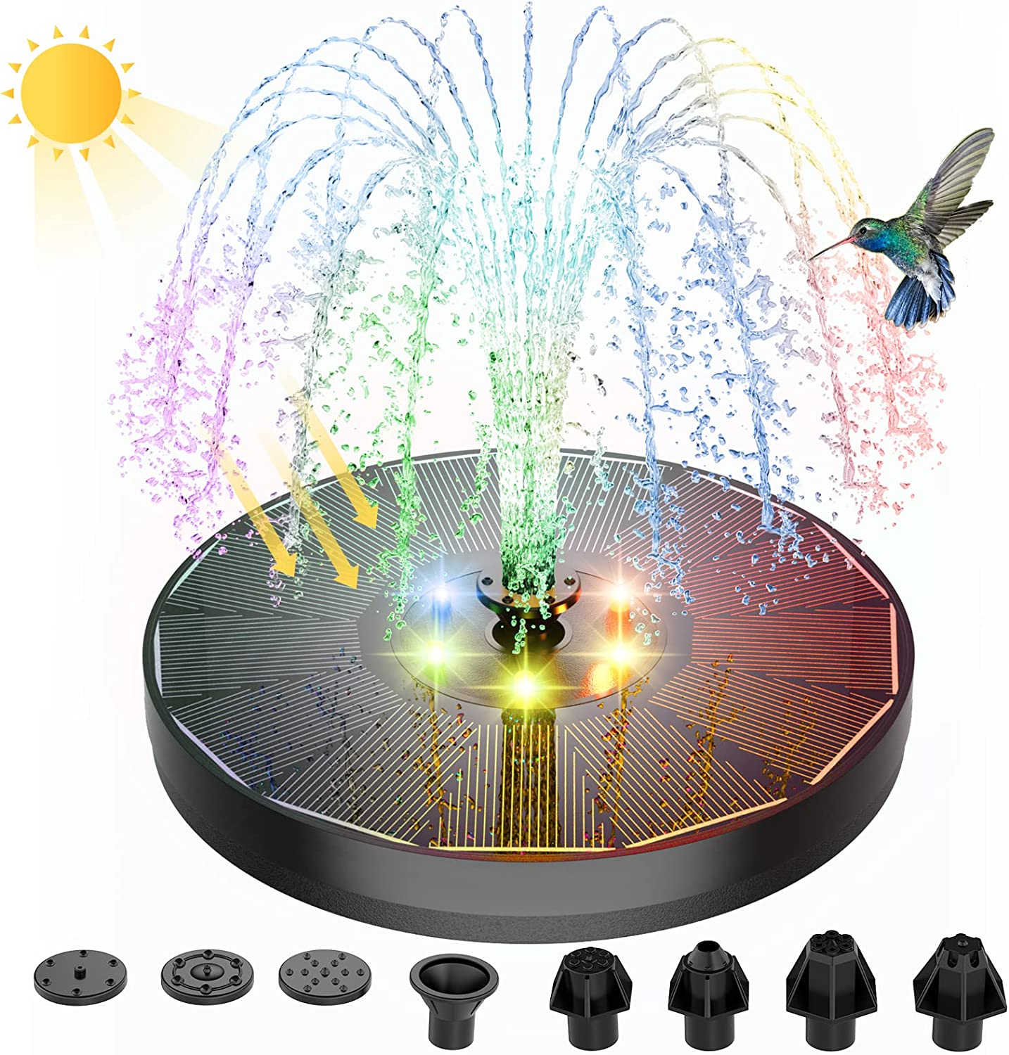 Fuente solar LED multicolor