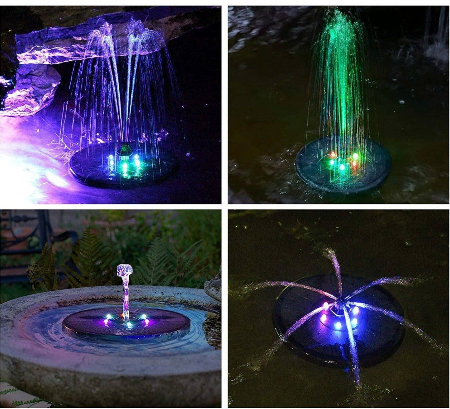 Fuente solar LED multicolor