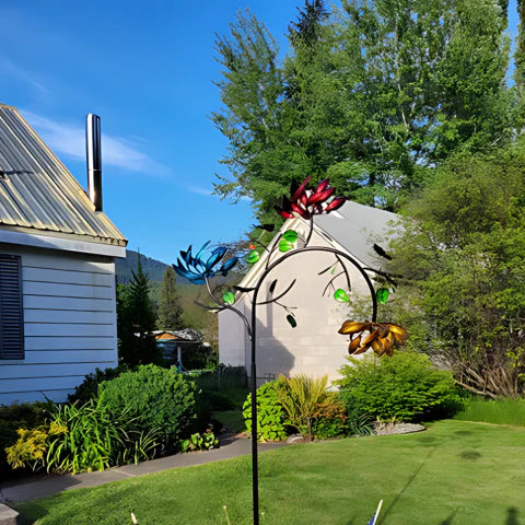 Garden Floral Windmill – Spinning and Colorful Decoration 